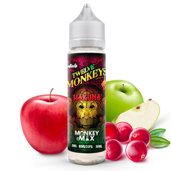 Hakuna  Pomme rouge - Pomme verte - Canneberge  Twelve Monkeys  50 ml