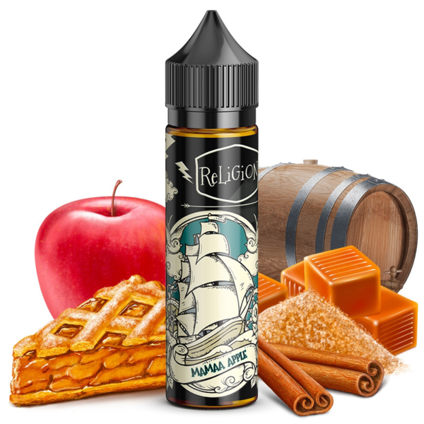 Mamaa Apple Religion Juice  Chausson aux pommes - Caramel - Sucre roux - Cannelle - Vieilli en fût de chêne 50 ml