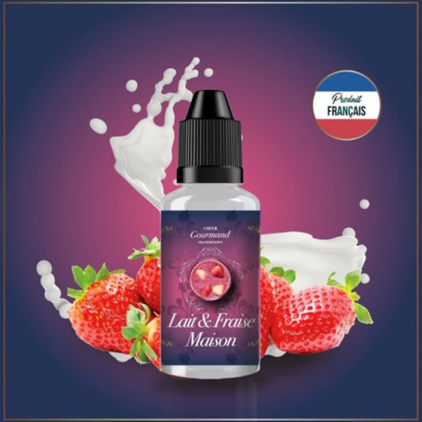 Concentré Lait & Fraise Maison | Lait- Faise | Coeur Gourmand  | 30 ml