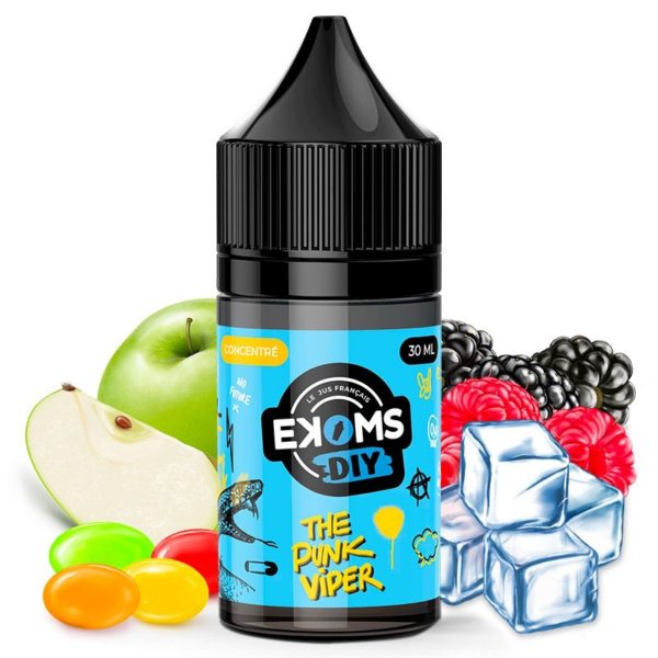 The Punk Viper Ekoms Concentré 30 ml Bonbons Pomme Framboise Mûre Frais arôme