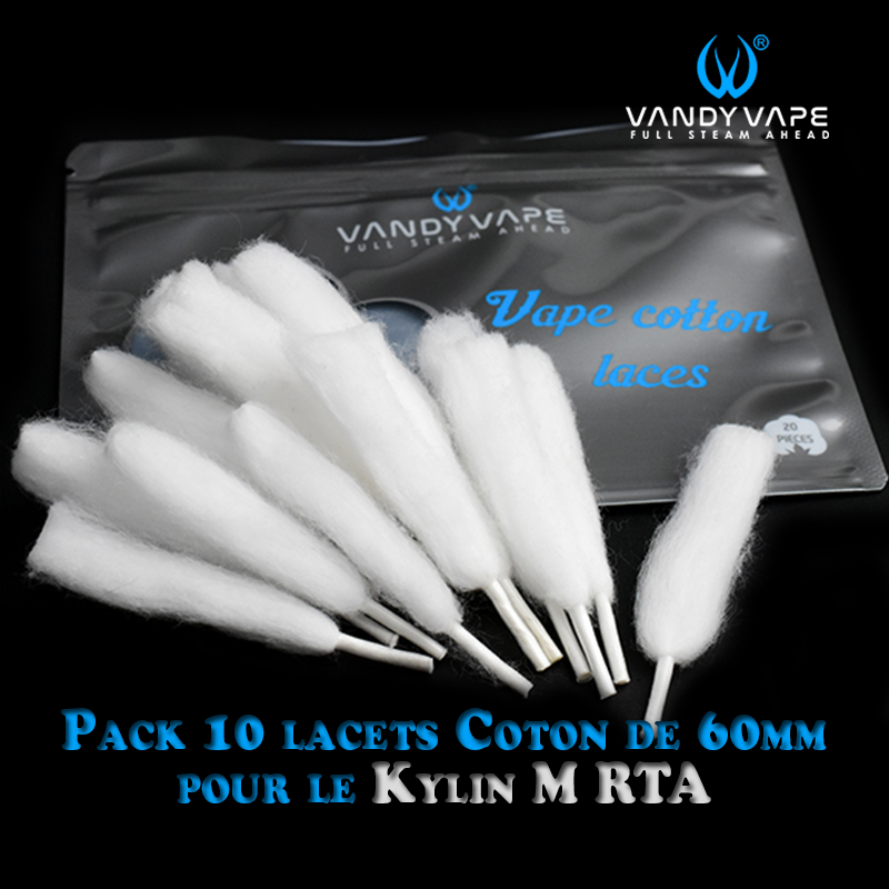 Vape Cotton Laces vandy Vape Paquet de 10 lacets de coton pour Kylin M RTA