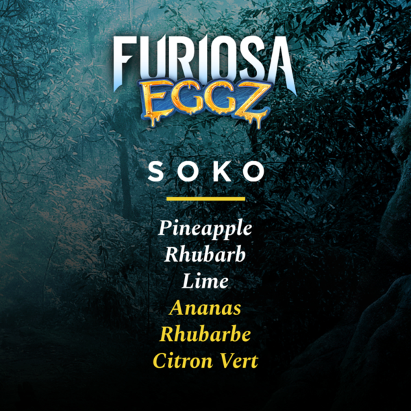 Soko Furiosa Eggz Ananas Confiture de rhubarbe citron vert 50 ml