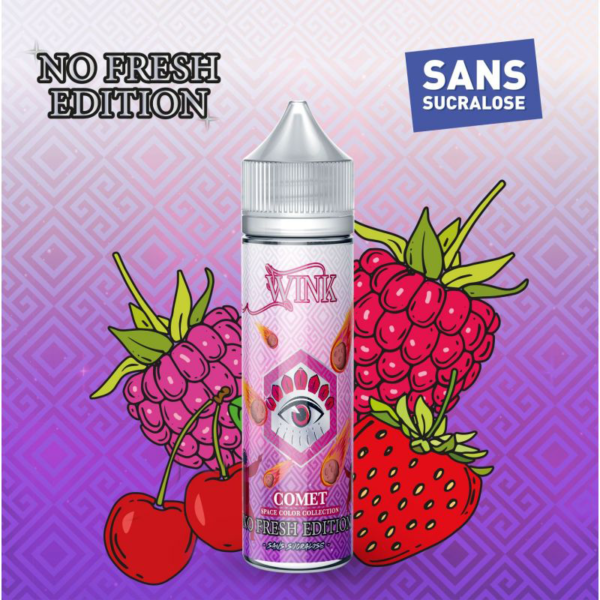 Comet No Fresh Wink Addict space color collection Made in vape Cerise fraise framboise mûre myrtille 50 ml