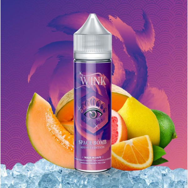 Space Bomb Wink Addict Made in Vape Melon Agrumes Citron Vert Frais 50 ml