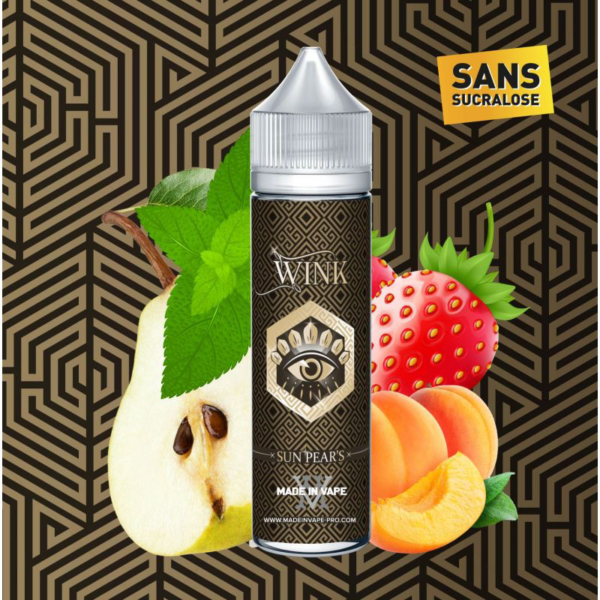 Sun Pears Wink Addict Made in Vape Poire Fraise Abricot Menthe frais 50 ml