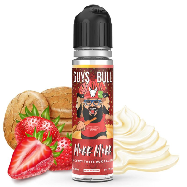 La crazy tarte aux fraises 50ml + booster 20mg Guys & Bull Biscuit sablé Crème pâtissière Fraise