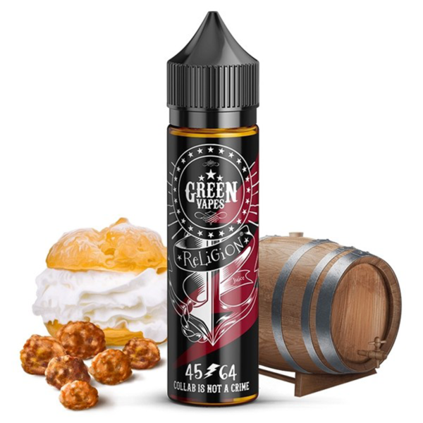 45/64 Religion Juice Green Vapes Saveurs Choux à la Crème Praliné Noisette 50 ml PG/VG: 50/50