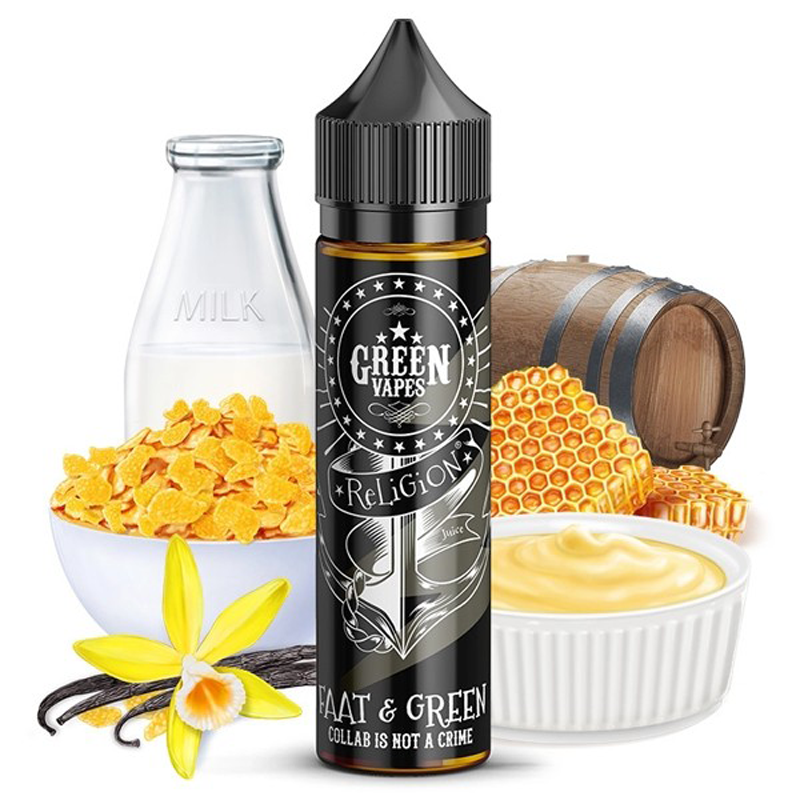 Faat & Green Religion Juice Green Vapes Crème Custard Vanille céréales miel 50 ml PG/VG: 50/50