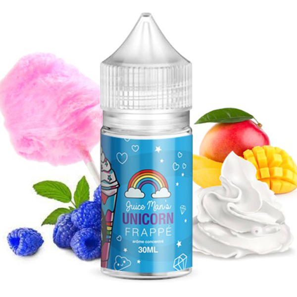 Concentré Unicorn Frappé Juice Man's Mangue Framboise bleue Chantilly Barbe à papa 30ml