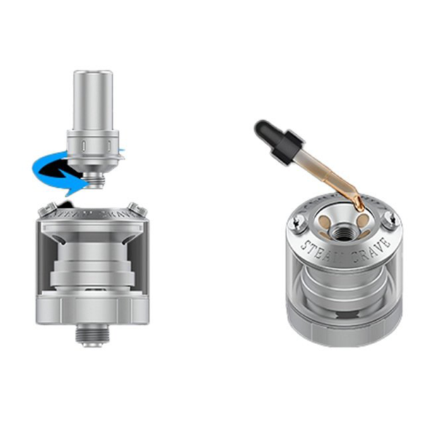 Mini Robot RTA Steam Crave Simple Single Coil Plateau reconstructible Pyrex Buld 3 ml drip tip