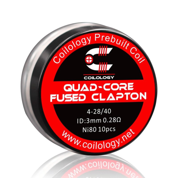 Quad Core Fused Clapton Coilology Boite de 10 résistances pré-montées NI80 0.28 ohm