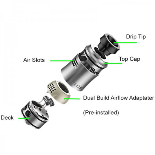 Recurve V2 BF Bottom Feeder RDA Dripper 24 mm Drip Tip 810 Dual Coil  Wotofo