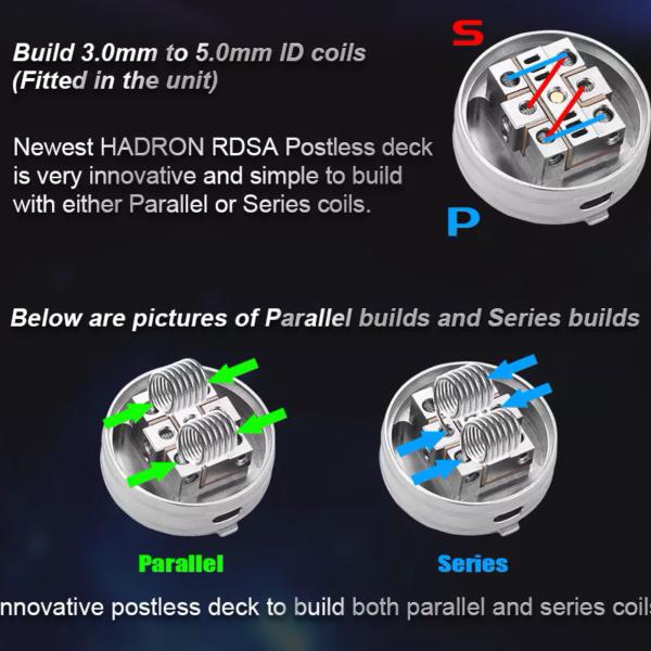 Hadron RDSA Steam Crave postless 30 mm 810 dual coil