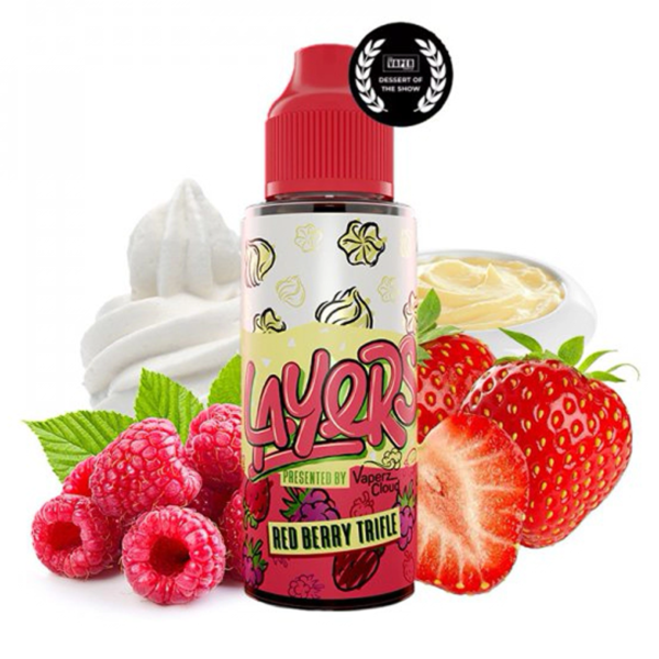 Red Berry Trifle Layers by Vaperz Cloud Framboise Fraise Crème vanille 100ml