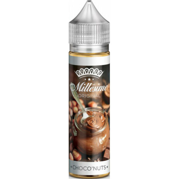 Choco’ Nuts Millésime 50 ml associe chocolat au lait fondant, noisettes croquantes et caramel doré pour une expérience chocolatée généreuse et gourmande.