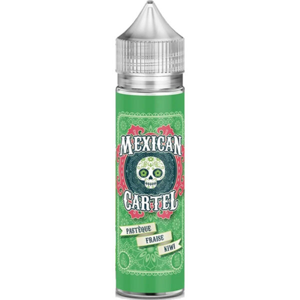 Pastèque Fraise Kiwi Frais Mexican Cartel 50 ml associe pastèque, fraise et kiwi dans une explosion fruitée sublimée par une fraîcheur glacée intense.