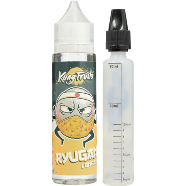 Ryugan Kung Fruits Cloud Vapor 50 ml met à l’honneur le longane, fruit exotique sucré et juteux, dans un pack généreux avec booster offert.