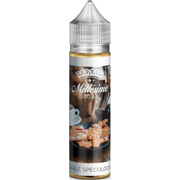 Sablé Spéculoos Millésime 50 ml associe sucre candi, biscuit spéculoos et cannelle dans une recette authentique et réconfortante, idéale pour les gourmands.