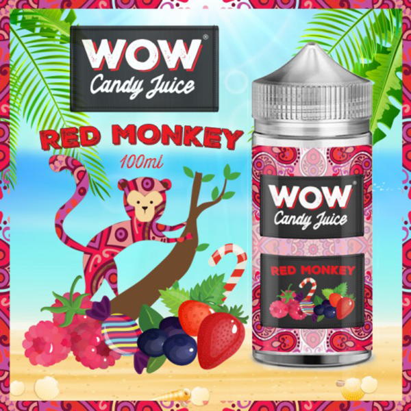 Red Monkey WOW Candy Juice Bonbon framboise Cassis Fraise Frais 100ml