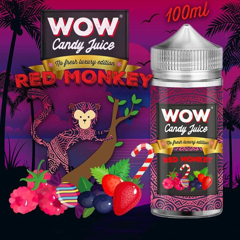 Red Monkey WOW Candy Juice Bonbon framboise Cassis Fraise 100ml