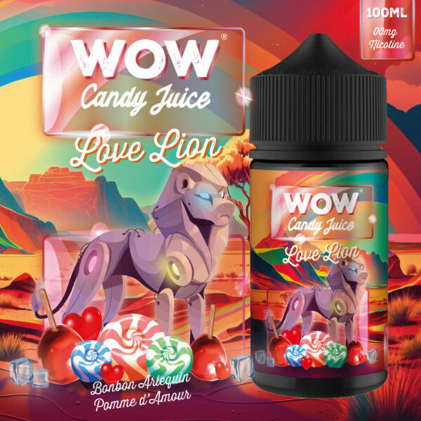 Love Lion WOW Candy Juice Bonbon arlequin Pomme d'amour 100 ml