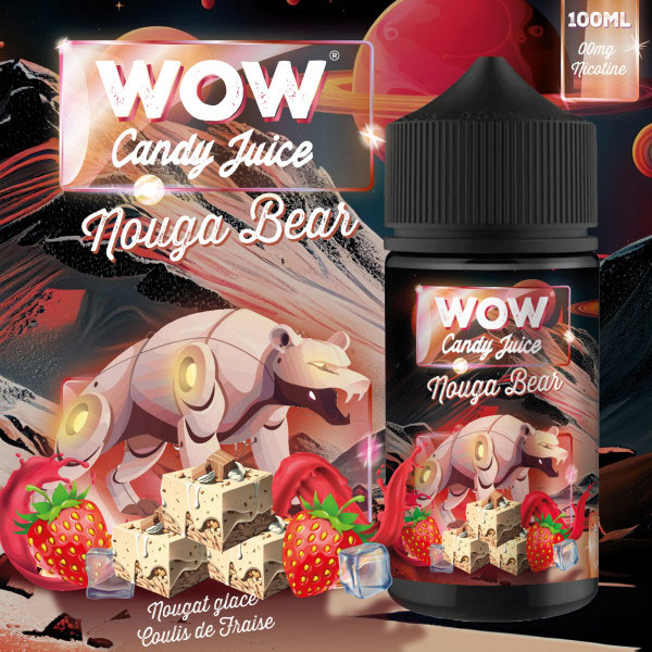 Nouga Bear WOW Candy Juice Nougat glacé Fraise Frais 100 ml