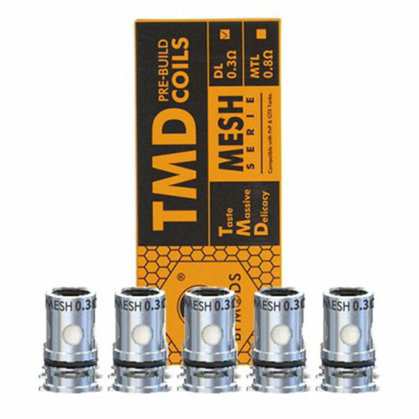 Résistances TMD Mesh DL Coil 0.3 Ω : 30 et 40 W. Pour une vape en inhalation directe.