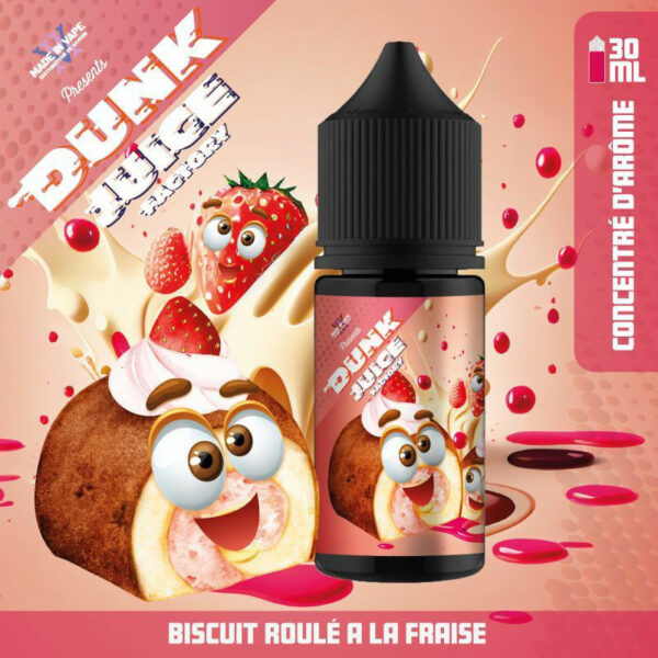 Concentré Biscuit Roulé A La Fraise | Dunk Juice Factory | 30 ml