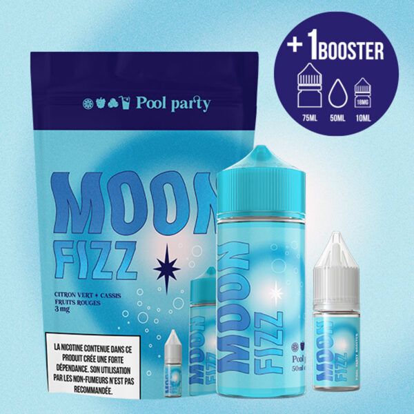 Pool Party Moon Fizz Citron vert Fruit rouge Cassis Frais 50ml plus booster