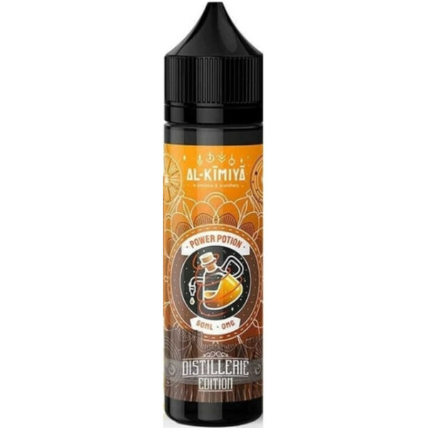 Power Potion Distillerie Edition Elixir par Al Kimiya combine crème de whisky, café expresso et noix de pécan dans une vape intense et élégante.