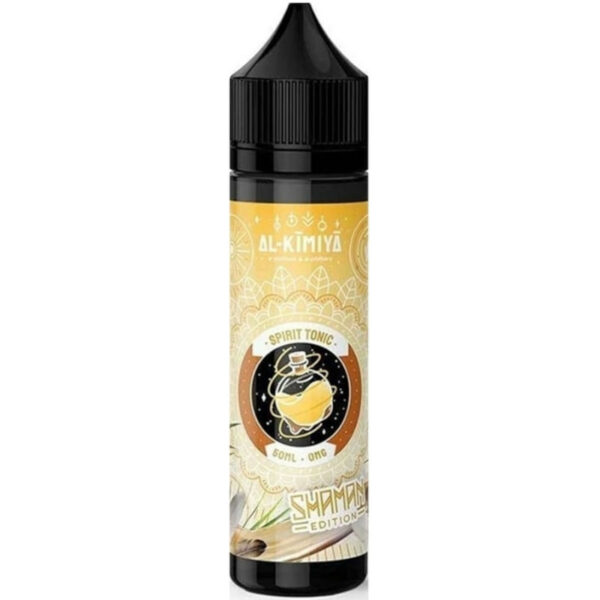 Spirit Tonic Shaman Edition Elixir par Al Kimiya allie classic, noix de coco et bourbon pour une expérience de vape envoûtante et élégante.