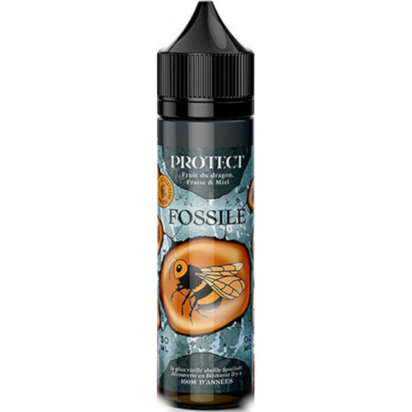 Fossile de la gamme Histoire des Abeilles par Protect unit fraise, fruit du dragon et miel dans une expérience gourmande et historique.