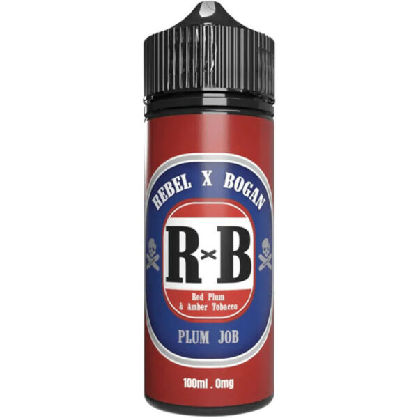 Rebel x Bogan présente Plum Job, une alliance unique entre prune rouge fruitée et classic ambré boisé, en 100 ml PG/VG 30/70.