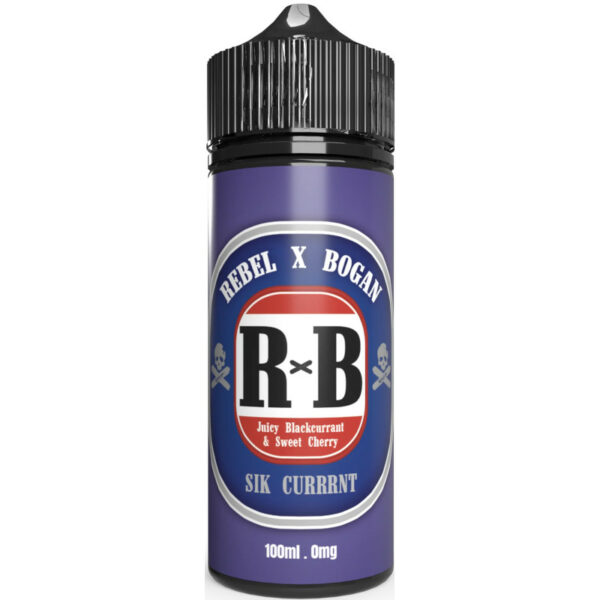 Rebel x Bogan présente Sik Currrnt, une recette fruitée mêlant cassis intense et cerise sucrée, en grand format 100 ml 30/70.