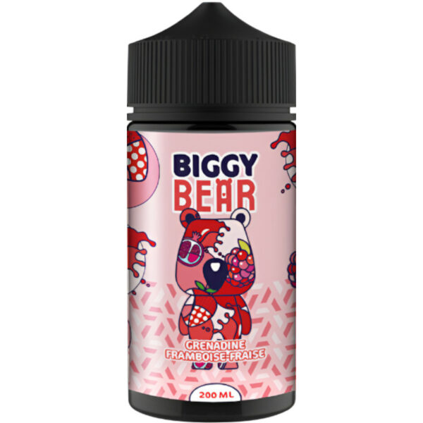 Plongez dans une expérience gustative incomparable avec l'e-liquide Grenadine Framboise Fraise Biggy Bear. Savourez les délices d'une combinaison fruitée parfaite !