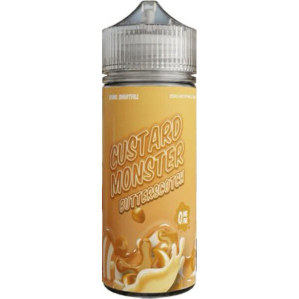 Découvrez le Butterscotch Custard de la gamme Jam Monster, une fusion de crème anglaise et de caramel au beurre. Savourez cette explosion de saveurs sucrées !