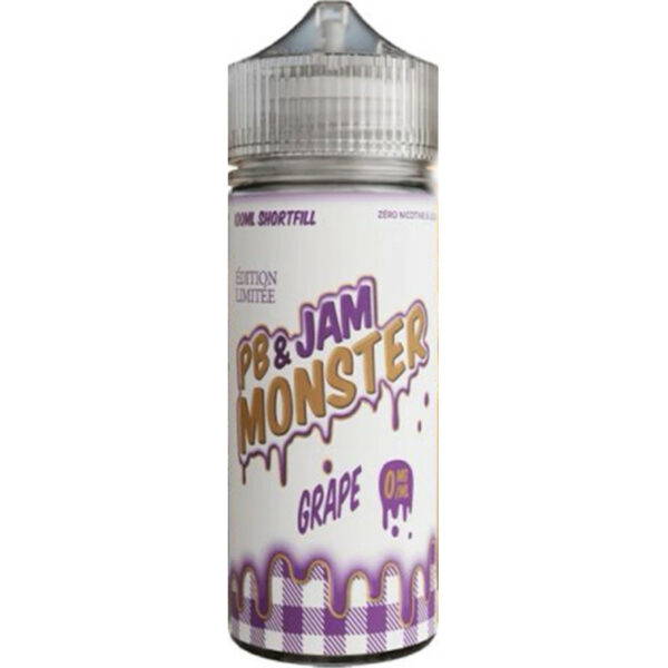 Découvrez le eliquide Grape de la gamme Jam Monster, une combinaison délicieuse de confiture de raisin et de beurre de cacahuète. Savourez l'équilibre parfait de chaque bouffée !