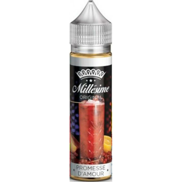 Découvrez l'e-liquide Promesse d'Amour de Millésime, un mélange raffiné de fruits rouges et de citron. Offrez-vous une expérience de vape unique !