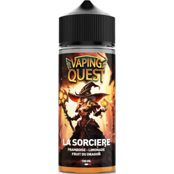 Découvrez La Sorcière de Vaping Quest, l'e-liquide qui marie framboise vive et limonade pétillante. Laissez-vous envoûter par cette expérience sensorielle !