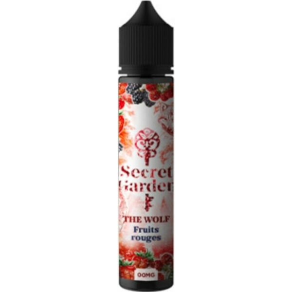 The Wolf de Secret Garden 50ml : e-liquide français aux fruits rouges avec fraîcheur. Un all-day fruité intense en 50/50, sans nicotine et prêt à booster.