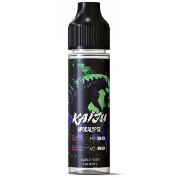 Sablé, poire et caramel dans un tourbillon savoureux. Apocalypse, la douceur cataclysmique de Kaïju et Vape Maker.