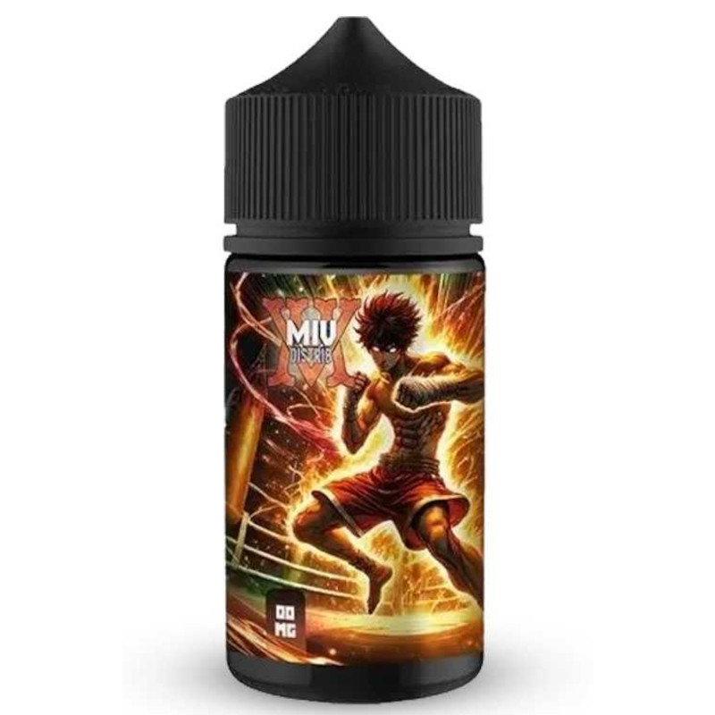Baki Punch Made In Vape associe grenade, fraise des bois, kiwi et orange sanguine avec une touche fraîche. Format 100 ml, sans sucralose, PG/VG 40/60.