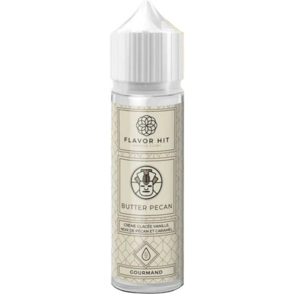 Fondant et généreux, Butter Pecan mêle vanille glacée, noix de pécan et caramel. Une gourmandise signée Flavor Hit en 50 ml prêt à booster.