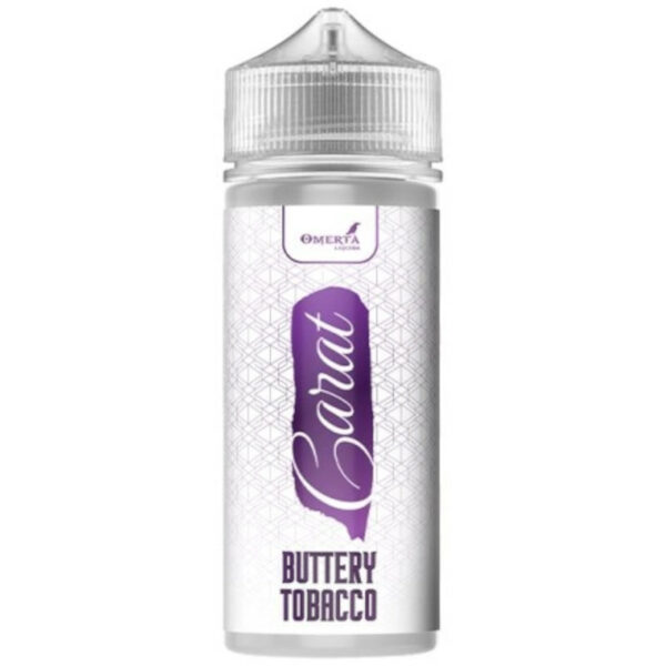 Découvrez Buttery Tobacco par Omerta Liquids : un e-liquide 100 ml au tabac blond, pécan, fruits à coque et caramel, prêt à booster.