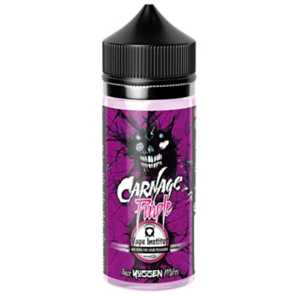 Carnage Purple mêle fruits rouges, mûre, myrtille et fraîcheur intense. Disponible en 100 ml boostable. Une évolution puissante de la recette culte.