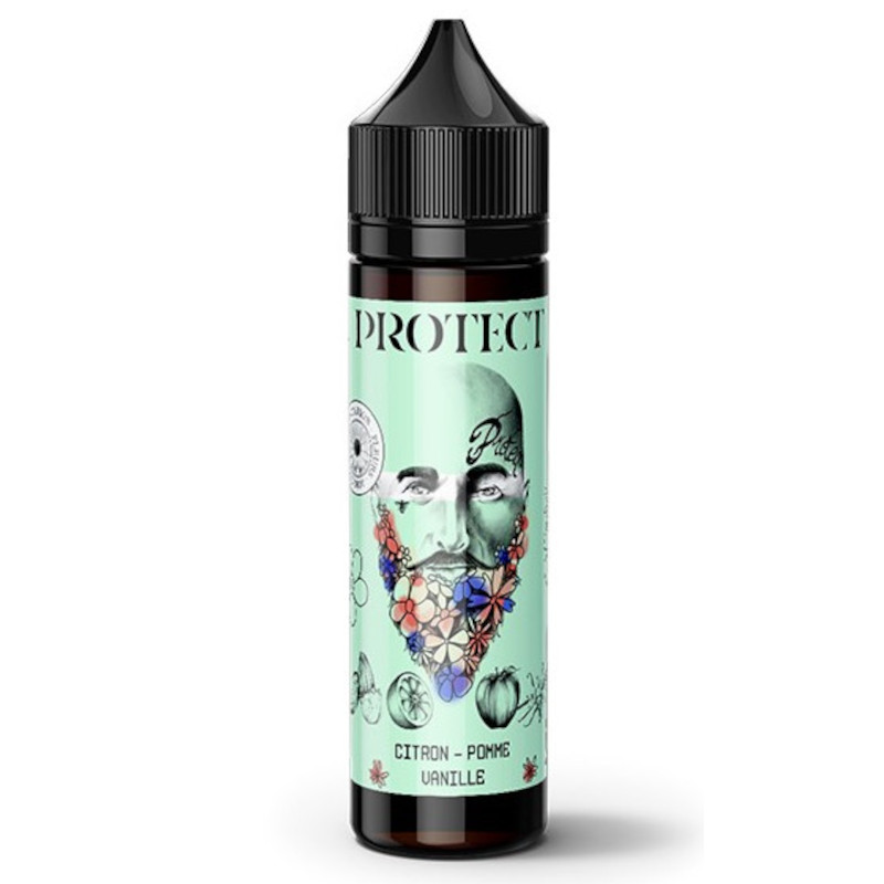 Découvrez Citron Pomme Vanille de Protect : citron, pomme et vanille sur base végétale, pour une vape éthique, fruitée et gourmande.