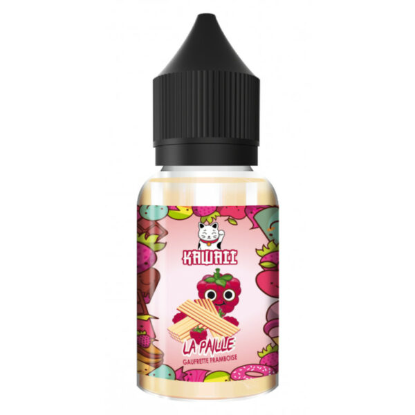 Gaufrette dorée, framboise fondante, et nostalgie sucrée : La Paille par Kawaii, un concentré DIY 30 ml irrésistiblement gourmand, fabriqué en France.