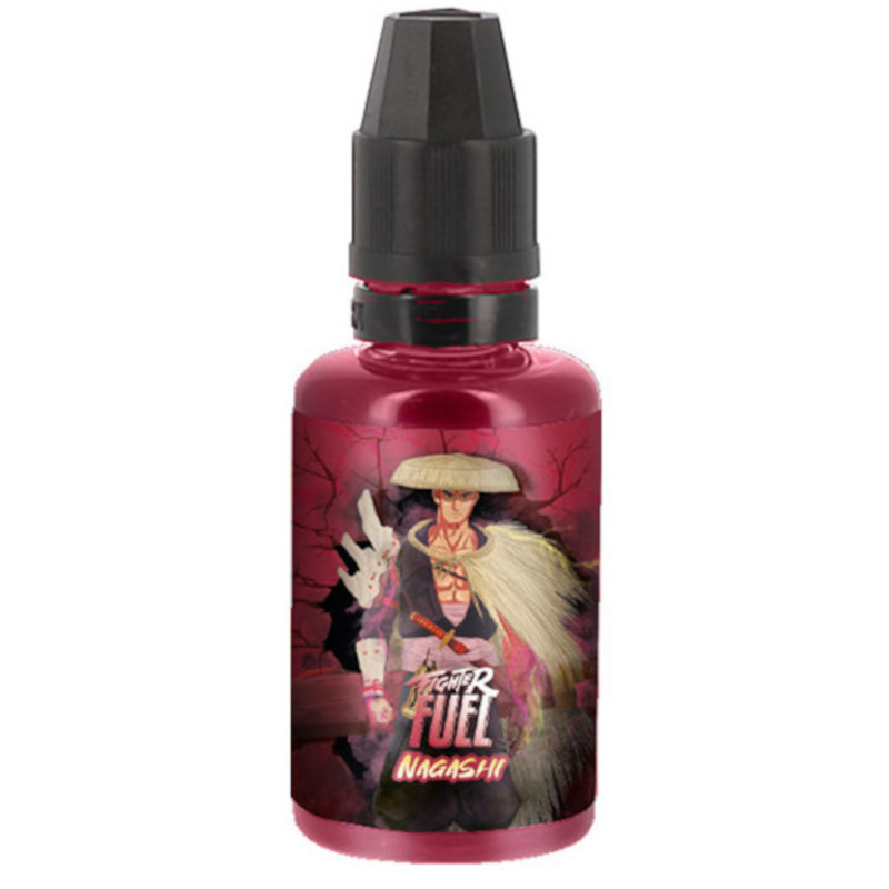 Cerise juteuse, fruits rouges et fraîcheur japonaise : Nagashi, concentré 30 ml de Fighter Fuel, vous offre une recette fruitée explosive signée Maison Fuel.