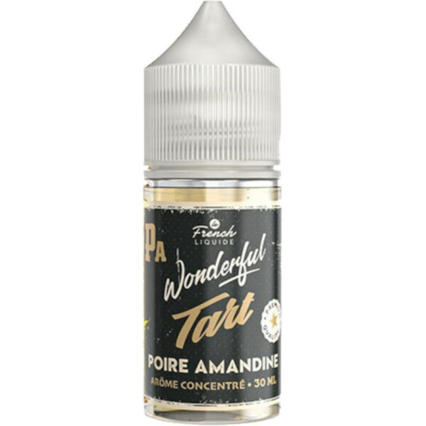 Une tarte poire-amande onctueuse sur pâte sablée ? Découvrez Poire Amandine de la gamme Wonderful Tart, un concentré 30 ml signé Le French Liquide pour les amoureux