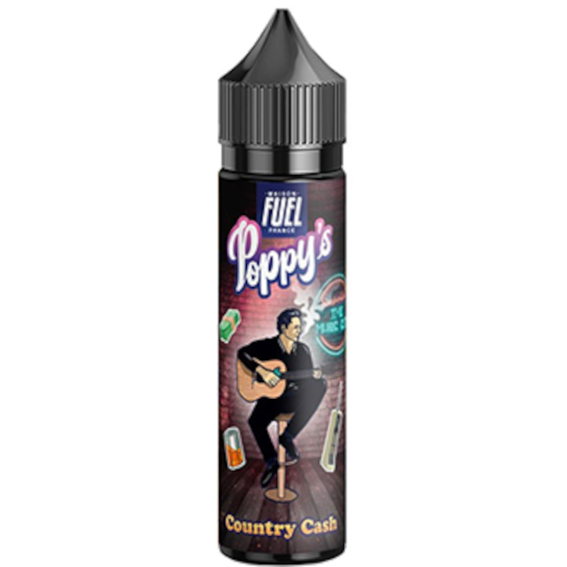 Country Cash Poppy's mêle l’acidité du citron, l’exotisme de l’ananas et la chaleur du gingembre, avec une touche de fraîcheur parfaitement dosée. Format 50 ml, made in France.